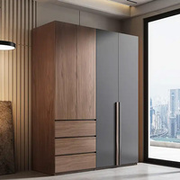 Meuble de chambre à coucher Armoire penderie double en bois avec miroir
