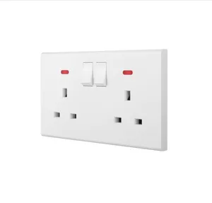 FUTINA Hot Selling Luxury Dry Contact 146*86 13a Double British Wall Switch Socket With Double USB Port
