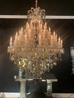 Lampes suspendues en verre k9 cristal maria theresa lustre or banquet salle lumière asfour lustres en cristal mariage