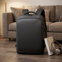Sac à dos de grande capacité unisexe en polyester Oxford multifonctionnel hydrofuge pour ordinateur d'affaires Chargement USB 15.6 pouces