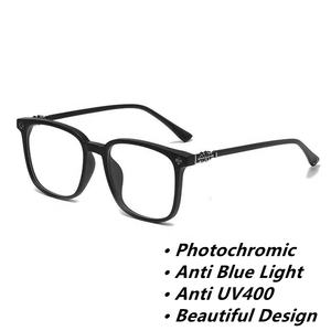 <span class=keywords><strong>Lunette</strong></span> photochromique anti lumière bleue rectangle mate transparente grise <span class=keywords><strong>lunette</strong></span> photochromique anti reflet homme lunettes à changement de couleur - Product Image 2