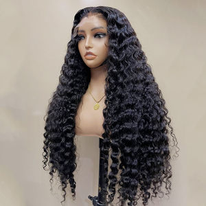 Peluca de Cabello Humano con Ondas Profundas, Color Negro Natural, Peluca con Frente de Encaje HD 13x4 13x6, Pre-Desplumada, de Alta Densidad, Cabello Rizado - Product Image 2