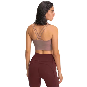 <span class=keywords><strong>Reggiseno</strong></span> Sportivo ad Alta Intensità e Alto Supporto con Collo a U Anti-Shock, Schiena Incrociata Decorativa, Riduzione del Seno Laterale, Effetto Push-Up, Traspirante - Product Image 1