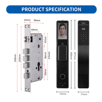 Cerradura Inteligente para Puerta OYO Tuya TTlock con Intercomunicador Visual, Reconocimiento Facial 3D, RFID, Huella Dactilar, WiFi, Impermeable, para Puerta de Madera