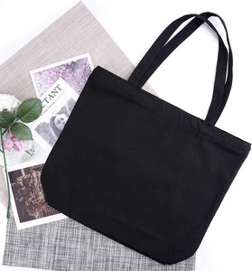 Custom Shopping Groceries School <strong>Work</strong> Birthday Party Portable Multi-Pocket <strong>Large</strong> Black Craft Canvas <strong>Bag</strong> - Product Image 3