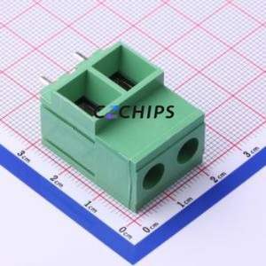 DG135T-10.16-02P-14-00A(H) Screw Terminal Block Through hole Component (THT),P=10.16mm Connector 1x2P 10.16mm Green Through Hole - Product Image 1