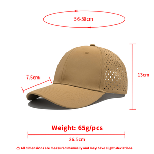 Новая винтажная бейсболка из твила однотонного цвета 2026 года, водонепроницаемая, с лазерной перфорацией, сетчатая, быстросохнущая, унисекс, для взрослых, четыре размера - Product Image 2