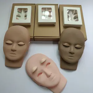 Silicone Model Practice Training Head Doll Lash Rubber Eyelash Extension Training Mannequin Face Replaceable Eyelids