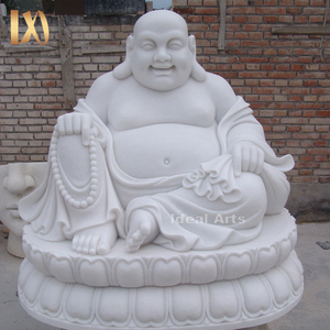 Statua <span class=keywords><strong>da</strong></span> <span class=keywords><strong>Giardino</strong></span> Grande di <span class=keywords><strong>Buddha</strong></span> Maitreya Ridente, Scultura in Marmo Bianco di Grandi Dimensioni, <span class=keywords><strong>Buddha</strong></span> Grasso - Product Image 3