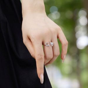 Dylam 925 <b>Sterling</b> <b>Silver</b> 5A Zirconia Women Alphabet Capital Letter G Initial Stackable <b>Adjustable</b> Heart <b>Rings</b> Jewelry Gifts - Product Image 4