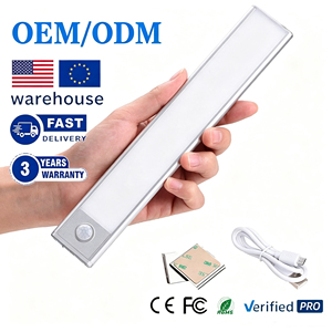 Modern USB Rechargeable Magnetic Motion <b>Sensor</b> Night Lamp <b>for</b> Wardrobe Kitchen Cabinets Wireless LED Cabinet <b>Lights</b> Dimmable - Product Image 1