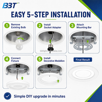 Kit d'adaptation pour luminaires encastrés en métal de 4 et 6 pouces, installation facile, CRI 90 élevé, pour luminaires suspendus et encastrés au plafond