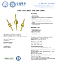 Filtre EMI de type 2016 56pF NPO 200V pour circuits électroniques de précision.