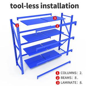 지공 4 층 강철 부식 방지 에폭시 분말 코팅 스토리지 랙 250KG 용량 다단계 창고 및 차고 선반 - Product Image 4