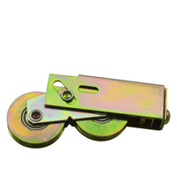 Roues d'assemblage de rouleau de fenêtre de porte d'immeuble de bureaux en fer d'alliage d'or moderne en alliage d'aluminium en nylon zingage Durable