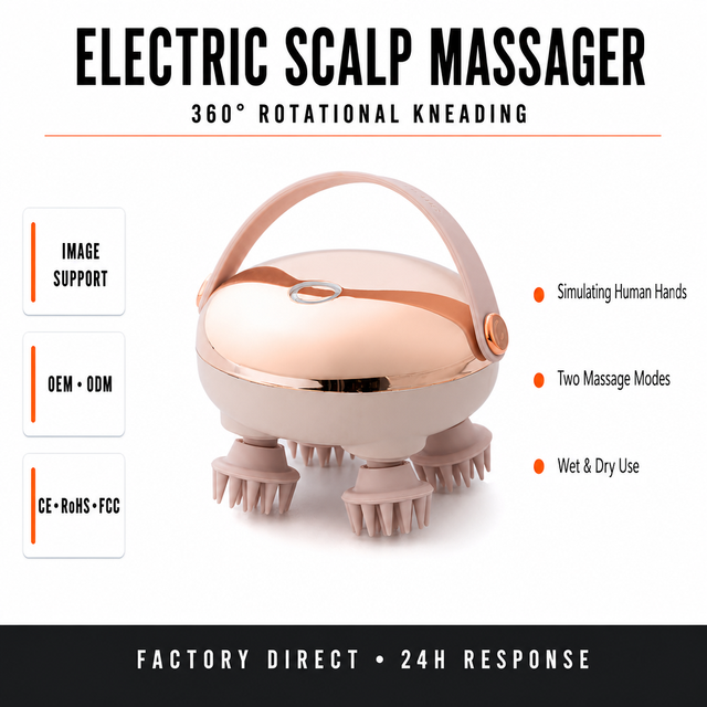 Gude GD-A02 Factory Wholesale Portable Handheld Cordless Electric Head Massager Waterproof Rechargeable 800mAh Stress Massager