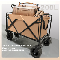 Chariot de camping pliable en métal avec roues universelles, poignée télescopique, tissu Oxford 600D de qualité supérieure pour le camping, la plage et les pique-niques
