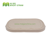 Fabrieksmatig composteerbare wegwerp voedselcontainer van bagasse met 2 compartimenten, 700ml (24oz), met deksel, voor school, afhaalmaaltijden en bezorging