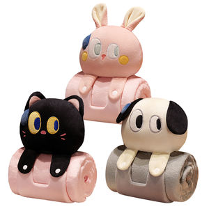 Bantal Selimut Boneka Hewan Lucu Portable Penghangat Tangan Bantal Selimut 2in1 untuk Anak dan Dewasa - Product Image 1