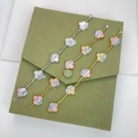 Bracelets en argent sterling S925, trèfle à quatre feuilles porte-bonheur, agate naturelle, Fritillaria à cinq fleurs, Request Van Catalog Cleef