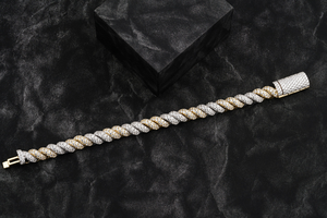 Top Quality Moissanite Cuban Bracelet Featuring Hand Set VVS Moissanite And Durable 925 Sterling <b>Silver</b> Available At Best Price - Product Image 3