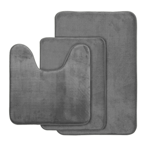 FIGOO - Ensemble de 3 tapis de bain en mousse <span class=keywords><strong>à</strong></span> mémoire de forme, antidérapants, absorbants, lavables en <span class=keywords><strong>machine</strong></span>, faible MOQ, prix d'usine - Product Image 5
