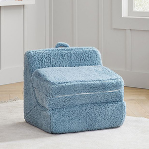 Kid's Plush Folding Sofa <b>Bed</b> With Backrest Cushion And Lazy Seat For Children 8 To 13 Years Fabric High Elasticity Foam <b>Sponge</b> - Product Image 5