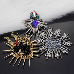 Applicazione in Tessuto 3D a Forma di <span class=keywords><strong>Cuore</strong></span> di Lusso <span class=keywords><strong>con</strong></span> Strass e Diamanti - Accessorio Decorativo da Cucire per Borse, Cappelli e Abiti - Product Image 3