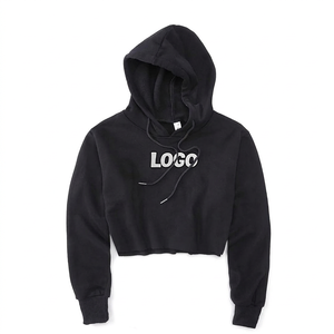 Sudadera Corta Holgada de Moda para Mujer con Estampado Personalizado y Hombros Caídos - Product Image 1