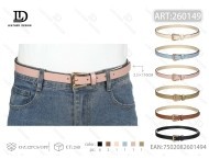 Cintura da donna con fibbia ad ardiglione da 2,5 cm, 110 cm, in tessuto casual con rilevamento ago - Product Image 1