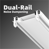 Rail de rideau double en aluminium 6063-T5 personnalisé avec rouleaux POM, capacité de charge de 50 kg/m, fixation à vis dissimulée, vente en gros directe usine OEM