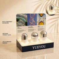 Présentoir de Comptoir Pliable Portable en Acrylique à 3 Emplacements avec Éclairage LED, Impression UV Personnalisée, pour Soins de la Peau et Capsules