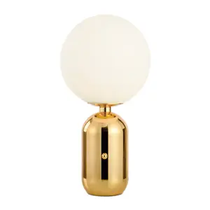 Nordic Moderne Gouden Lamp Body Glas Bal Inductie Schakelaar Decoratieve Tafellamp