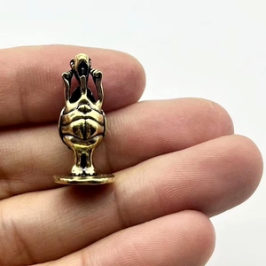 1pc Cute Interesting Small Turtle Ornaments Retro Crafts Collection Gift Brass Carvings Desktop Living Room