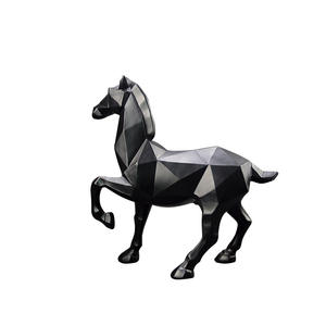 Statue de cheval en résine noire, décoration Simple et moderne, pour la maison, Sculpture géométrique de cheval, décoration du salon ou du bureau - Product Image 1