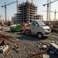 Mini camion compacteur à bras grue diesel Euro 3 pour le transport de déchets, bennes à ordures mobiles pour la collecte de déchets de construction et de voirie sur courte distance