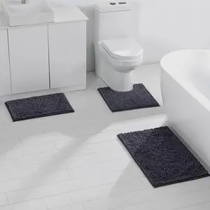البساط الحمام الحصير 3 قطعة سجاد مجموعة حمام حصيرة المرحاض غطاء مقعد الركيزة سادة السجاد للحمام