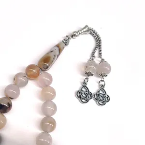 Ágata Natural Aqeeq Tasbih 10mm 33 Cuentas de oración islámica <span class=keywords><strong>Tasbeeh</strong></span> Rosario musulmán Cuentas <span class=keywords><strong>Dhikr</strong></span> Cuentas Zikr Regalos islámicos musulmanes - Product Image 6