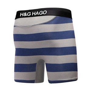 Caleçon Boxer HAGO en Coton Respirant à Rayures, Taille Mi-Haute, avec Poche Frontale Ouverte pour Hommes - Product Image 3