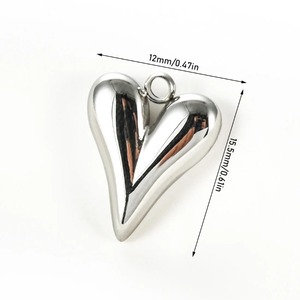 1 pièce Mini pendentif en forme de cœur en acier inoxydable, breloques pour la fabrication de bijoux DIY, fournitures pour la création de colliers, bracelets et boucles d'oreilles faites à la main - Product Image 2