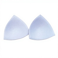 Coussinets de soutien-gorge en mousse PU respirante en tissu polyester, moulés, triangulaires pointus, en éponge micro-massante, pour sous-vêtements, maillots de bain et vêtements de sport