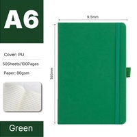 Carnet de poche A6 en cuir, couverture rigide, reliure thermique, mini journal ligné avec porte-stylo, cadeau