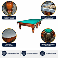 Table de billard Stellarway 12ft 10ft 9ft, billard russe, taille standard, ardoise 50mm, coussin en acier