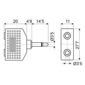 Conector hembra doble mono de 3.5, compatible con equipos de audio, permite conexiones versátiles y optimiza la transmisión de... - Product Image 2