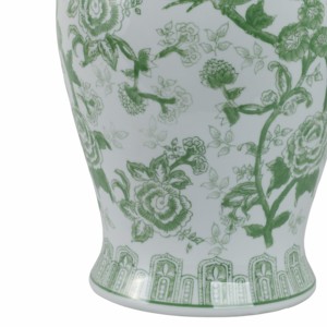 Vase en céramique avec motif d'oiseau et de fleurs pour la décoration intérieure et l'accentuation du salon, vase de temple moderne - Product Image 5