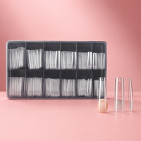 En promotion : Capsules d'ongles carrées extra longues 300 pièces XXL, couvrance totale, pré-polies, sans courbure, 15 tailles