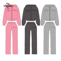 Ensemble de vêtements pour femmes de haute qualité, sweat-shirt à capuche zippé et pantalon de survêtement, ensemble de survêtement deux pièces avec impression personnalisée