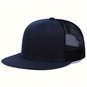 Wholesale Blank Snapback Cap Custom Embroidery Logo <b>Flat</b> Bill Mesh Snapback Trucker <b>Hats</b> - Product Image 3