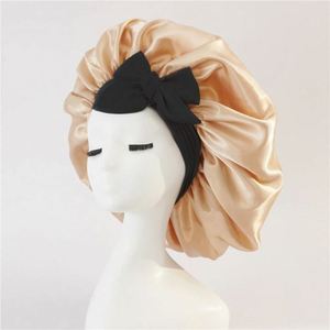 Bonnet personnalisé pour enfant avec logo, large, à marque privée, imprimé, en satin, pour la nuit, avec bande élastique en soie pour cheveux - Product Image 4