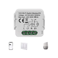 Interrupteur WiFi MINI 16A Modèle Gu01 IP22 DIY 1 voie Télécommande Minuterie Relais Automatisation pour Alexa Google Home Alice